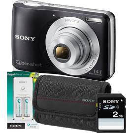 Aparat foto digital Sony Cyber-shot DSC-S5000, 14.1MP, Negru + Husa, Incarcator, Card 2GB